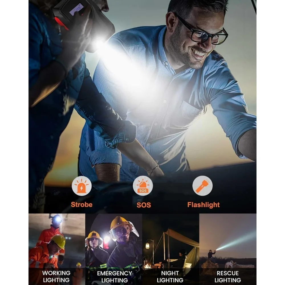 Avviatore di emergenza con compressore d'aria, avviamento di ponticello per batteria per auto portatile 3000A 150PSI 9.0L Gas/8L Diesel, caricabatteria 12V