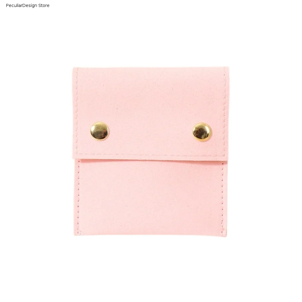 Microfiber Velvet Mini Jewelry Display Bag Foldable Container Necklace Ring Packing Bag Storage Case Small Earrings Organizer