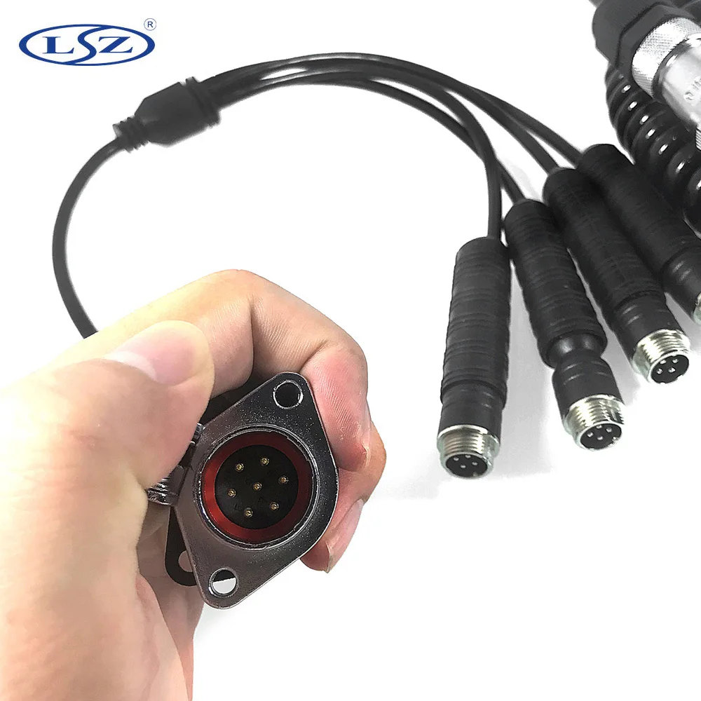 LSZ 2022 spot audio and video power cable anti-interference shielding cable 5m length vehicle aviation connector spring cable