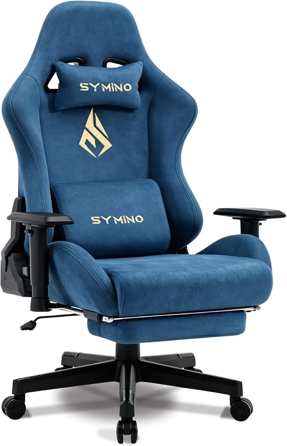 Gaming Chair, High Back Ergonomic Office Chair with 2D Adjustable Armrests, 150° Recline, Breathable Faux Suede, Adjustable Head