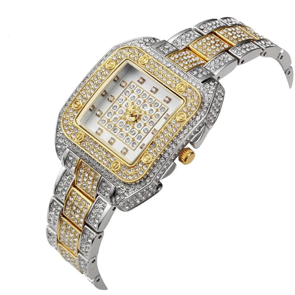 Relojes de lujo de cuarzo con diamantes para mujer, pulsera femenina de marca famosa a la moda