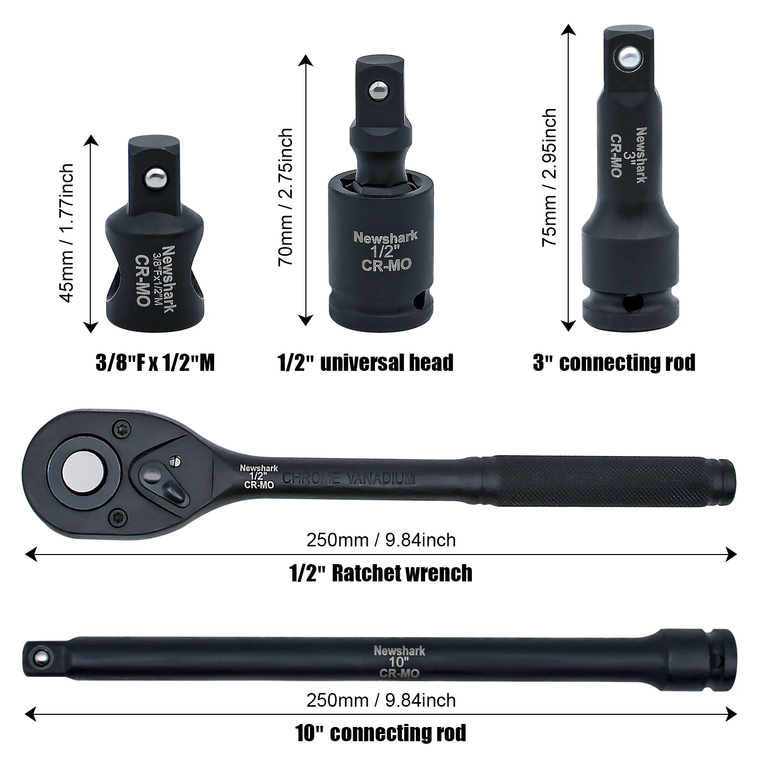 22 pcs ratchet wrench set , air cannon socket combination, durable repair tool set, car repair toolbox 10mm-32mm