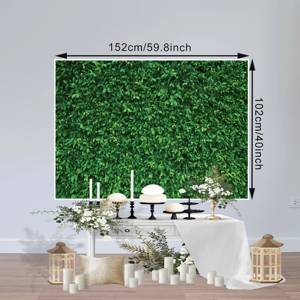 1pc Vinyl Green Leaves Photography Backdrops Backdrop Birthday Background for Birthday Party Photo Booth Prop Decoration