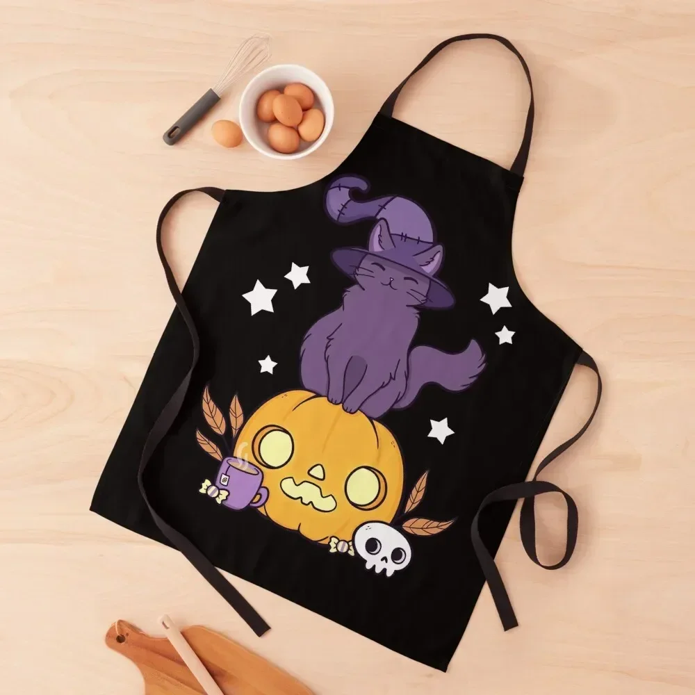 

Pumpkin Cat // Black | Nikury Apron For Men Cute Kitchen Accessories Women's christmas decoration Apron