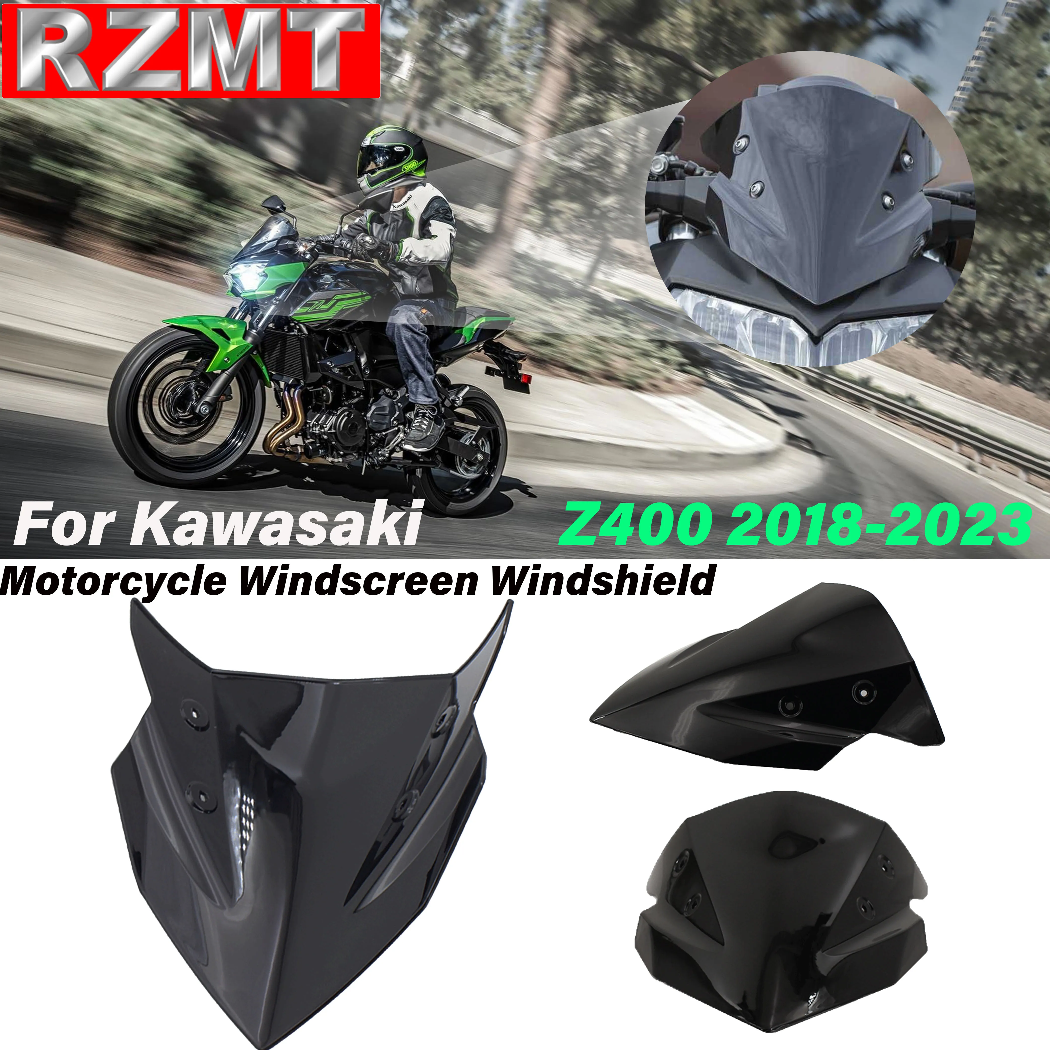 

Motorcycle Accessories Windshield For KAWASAKI Z400 2018-2023 2019 2020 2021 2022 Front Double Bubble Wind Deflector Windscreen