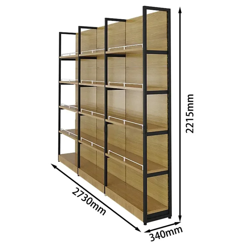 custom.Customized Heavy-Duty Wood and Metallic Supermarket Shelving Grocery/Convenience Stores Retail Shop Display