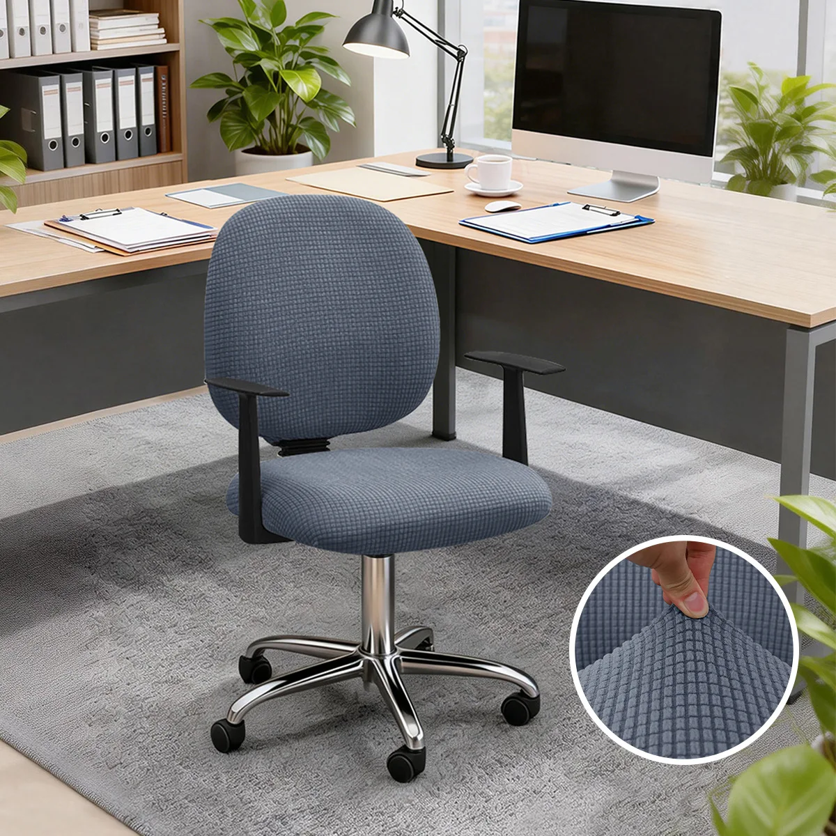 Home Decor Stretch Elastic Polyester Universal Computer Chair Seat Cover Rotating Office Chair Slipcover Accessories 2026