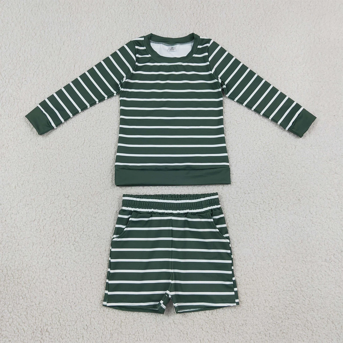 Kids Clothing Baby Girl Maroon Green Long Sleeve Shirt Top Shorts Yoga Active Clothes Set Boutique Children Outfits Wholesale