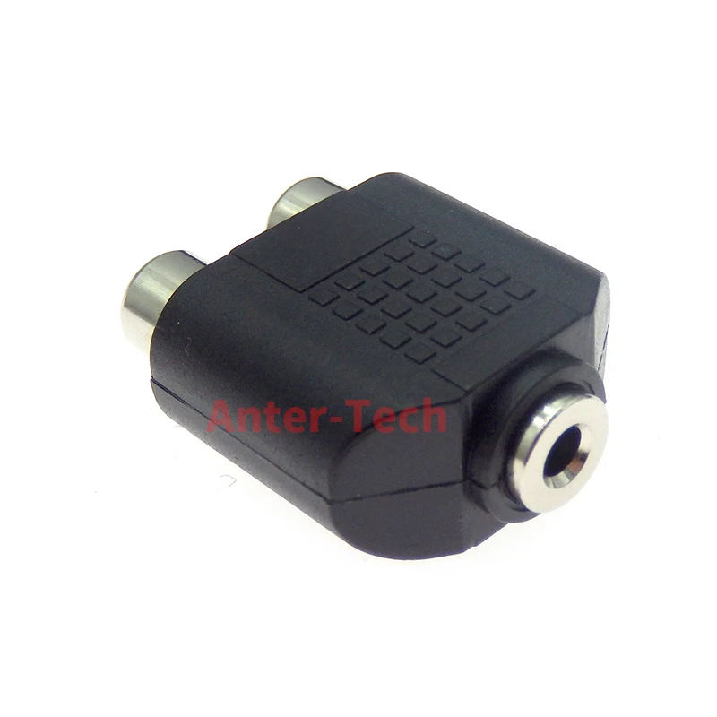 1PCS 3.5mm Jack To 2 RCA Female to Female Audio Jack Connector Adapter