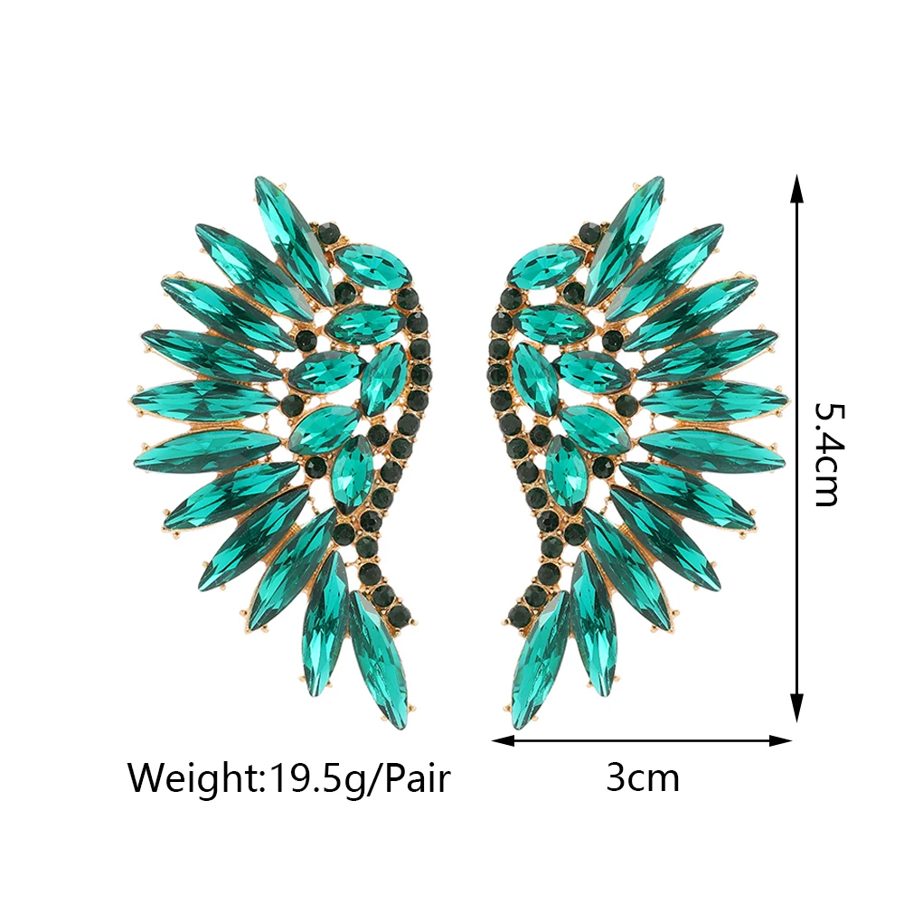 Sexy Elegant Colorful Big Wing Stud Earrings For Women Classic Fashion Design Luxury Vintage Piercing Jewelry Ear Accessories