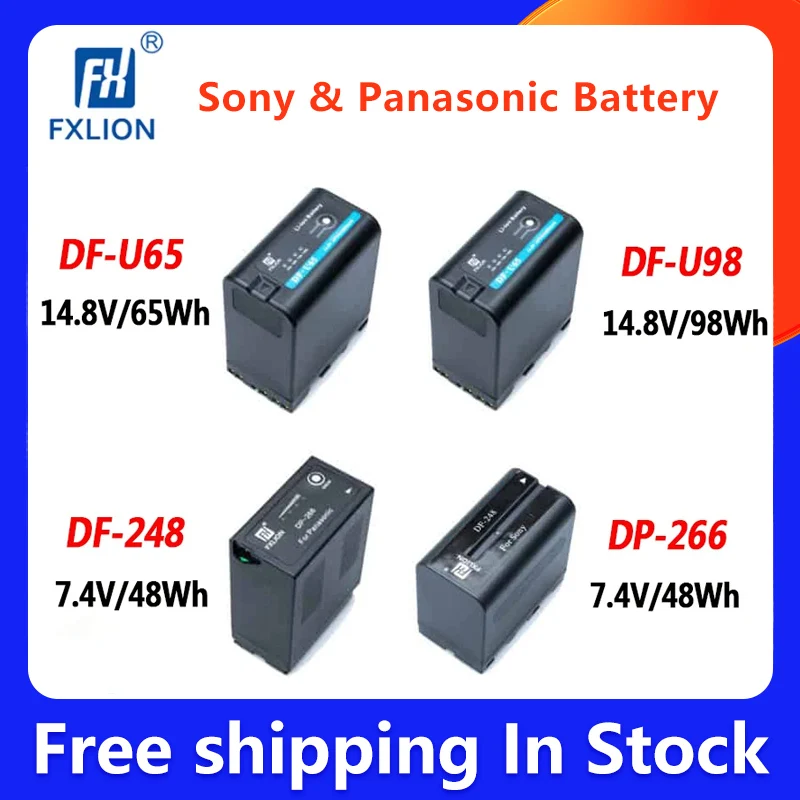 FXLION DF-248 para cámara Sony NP-F DF-U65/DF-U98 batería para Sony BP-U DP-266 batería para cámara Panasonic