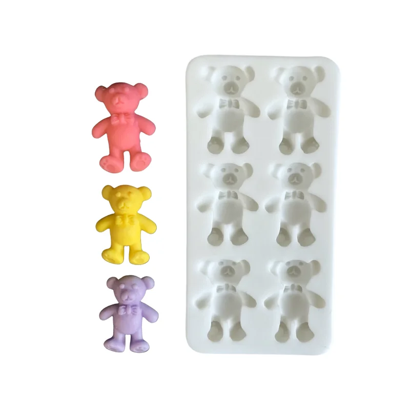 Cake Tool 2cm Mini Baby Bear Silicone Mould Small Bear Crown Bow Small Animals Cupcake Decoration Fondant Clay Sugarcraft