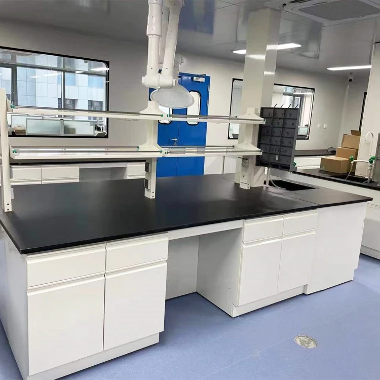 مقاومة للأحماض الصلب الخشب PP وراتنجات الايبوكسي مختبر الأثاث الكيميائي مكتب العمل مقعد الصلب للمختبرات #2