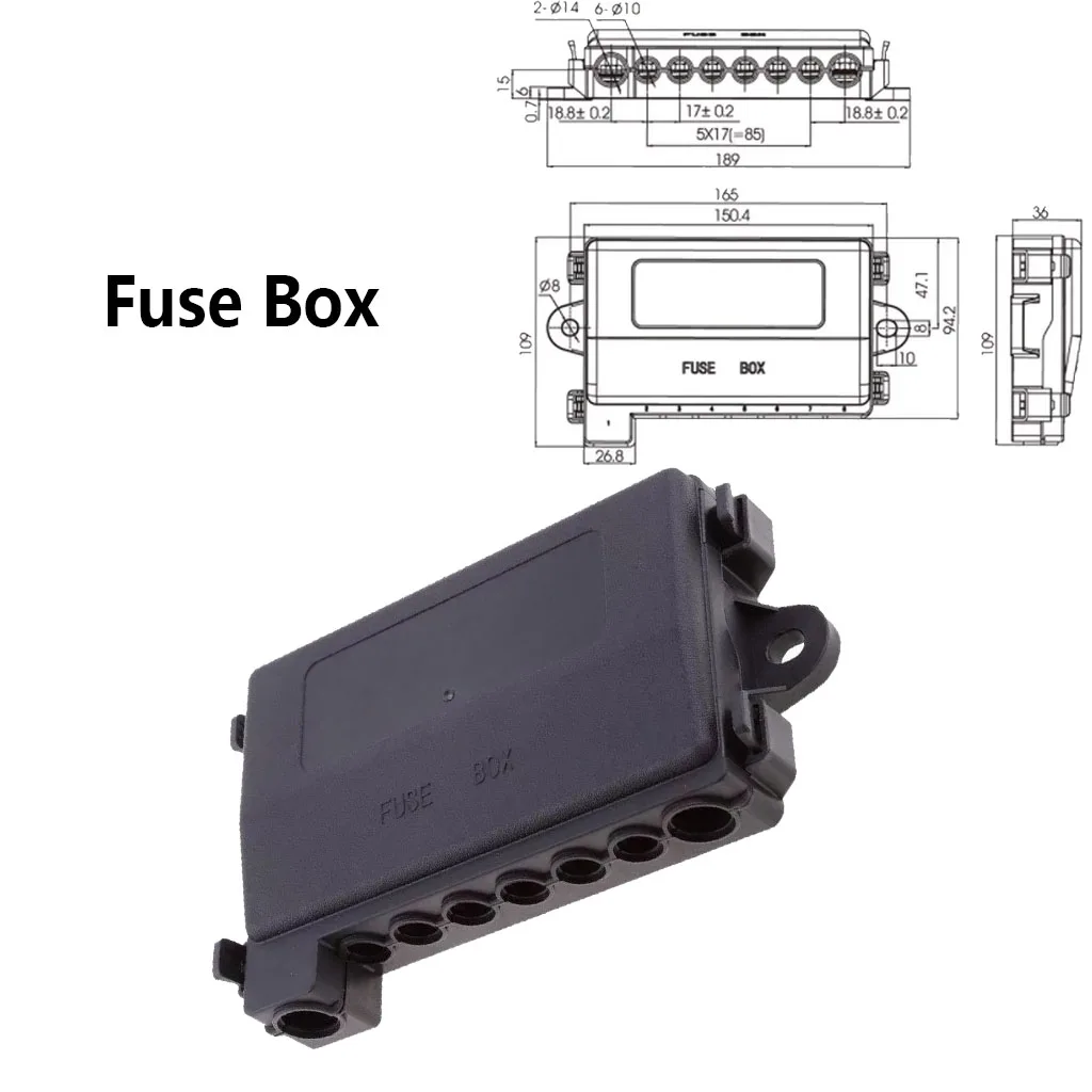Heavy Duty 7-Way Midi Fuse Box Holder Power Distribution Block for Car RV Boat 12/24V with Mega Fuse Slot