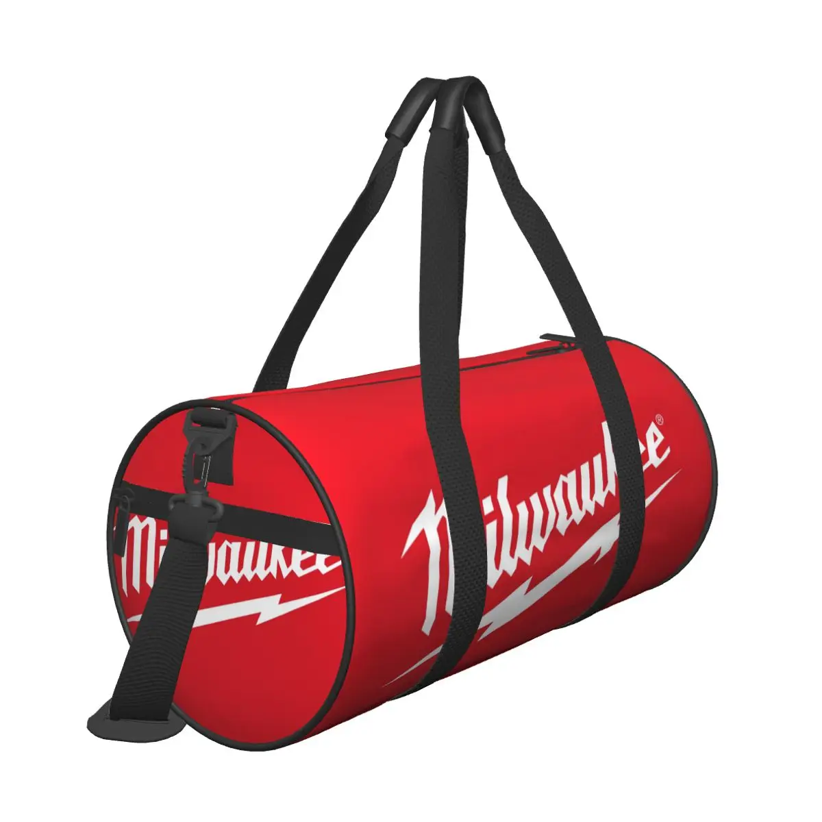 Popular W-milwaukeed Logo Round Large Capacity Travel Duffel Bag, Handheld travel bag, lightweight storage luggage bag