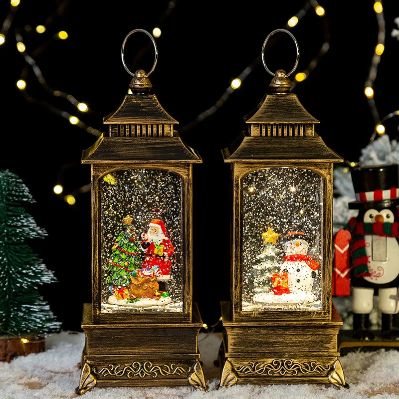 Christmas Wind Chime Snow Globe Music Box Snowflake Lantern Festive Holiday Decoration Gift Home Decoration Accessories