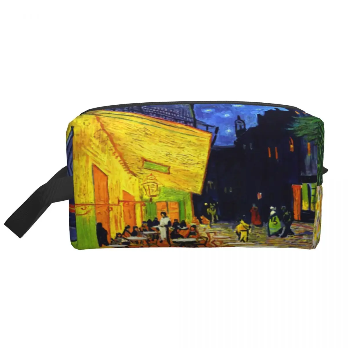 Custom Terrace At Night Toiletry Bag for Vincent Van Gogh Painting Makeup Cosmetic Organizer Ladies Beauty Storage Dopp Kit Box