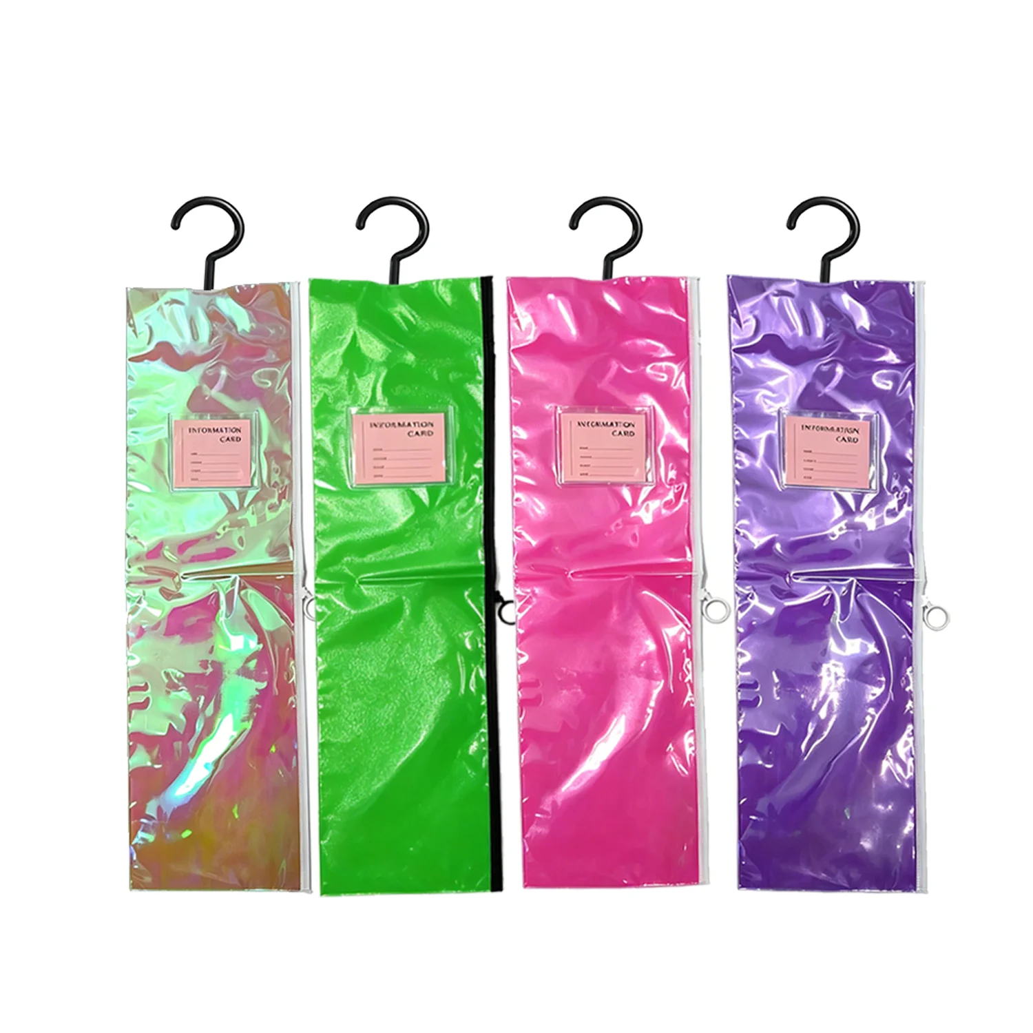 

Colorful Wig PVC Dustproof Zipper Storage Bag, Flexible Transparent Wig Pouch for Wig Caps, 4 Colors Available