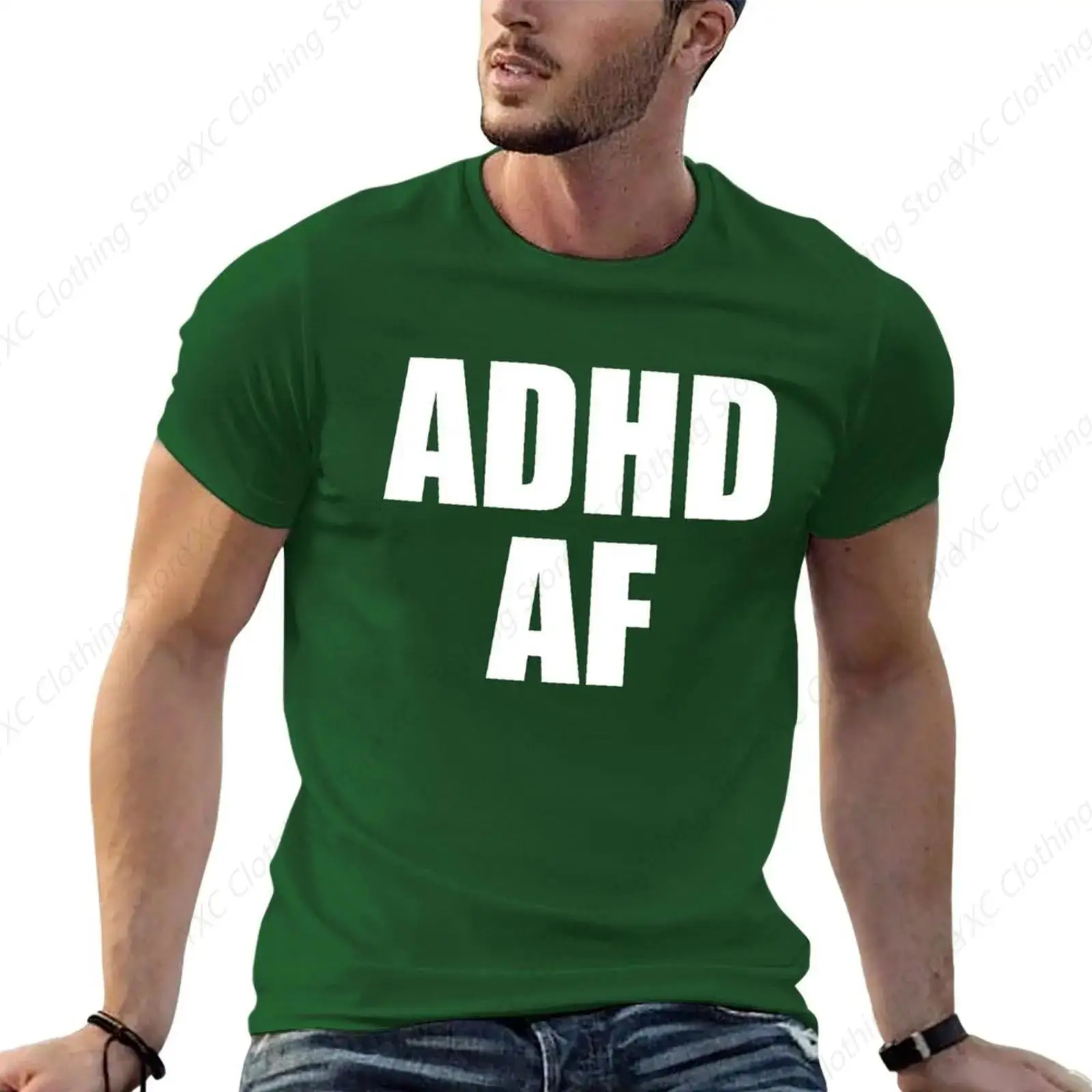 Dizzy Dyl Merch ADHD AF men's T-shirt- Short Sleeve Crew Neck Soft Fitted Tees S - 6XL Fresh Classic Basic Tshirts