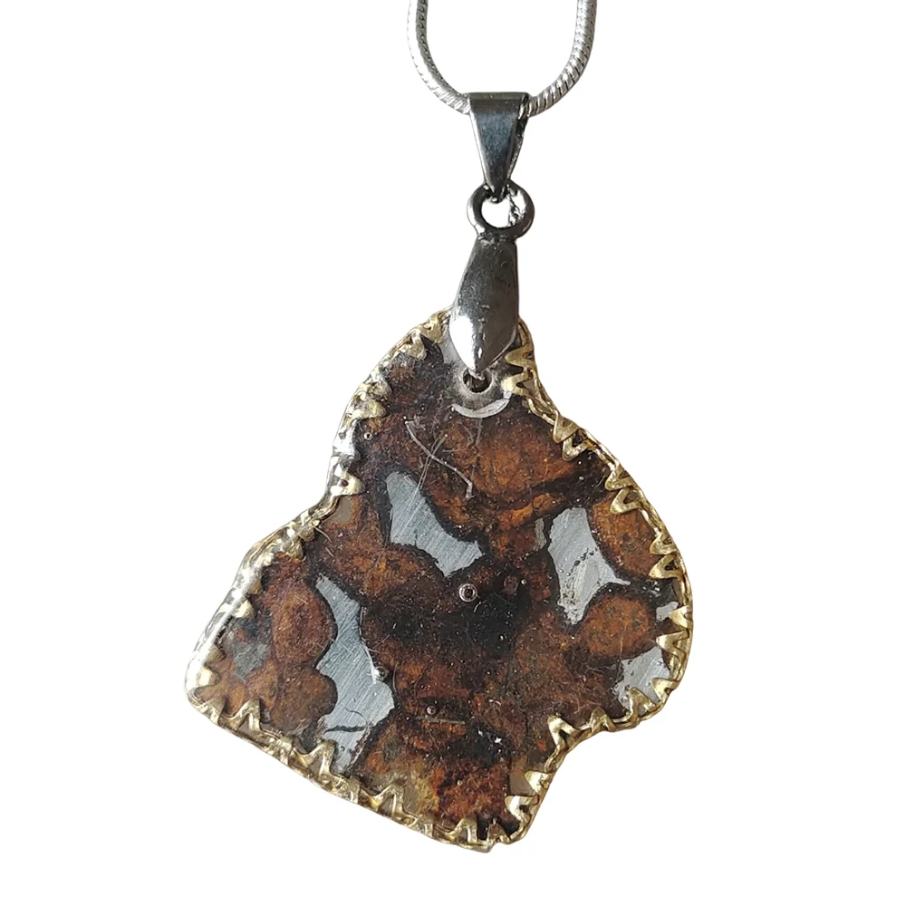 

Brenham Meteorite Natural olivine meteorite Pendant Olivine meteorite Specimen Necklace Material Jewelry Pendant - CB226