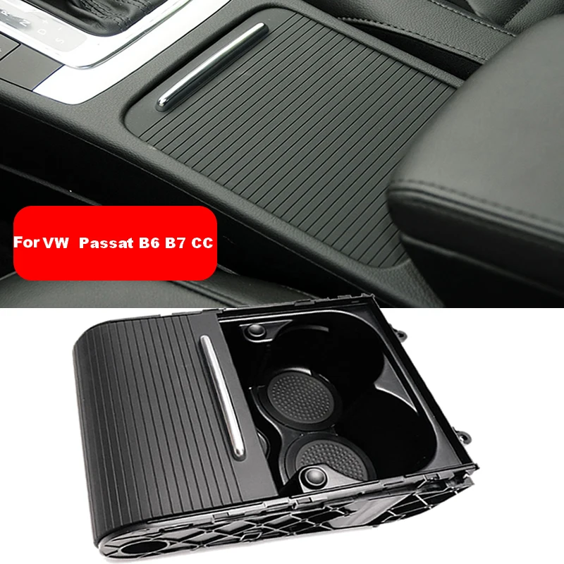 Black Car Drink Armrest Center Console Cup Holder For VW Volkswagen Passat B6 B7 CC 2007-2013 OEM 3CD 858 329 A 95T