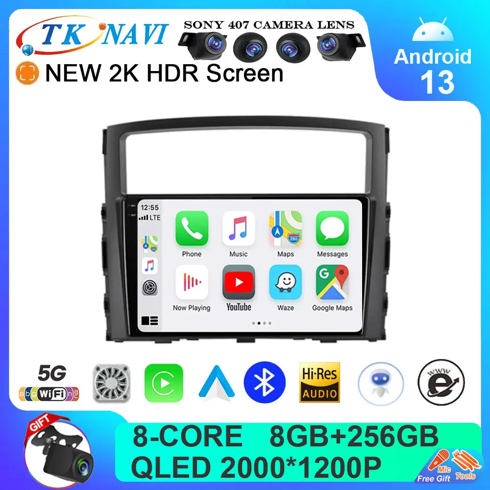 

Android 13 Car Radio For Mitsubishi Pajero 4 V80 V90 2006-2014 Carplay Multimedia Video Player GPS Navigation Wireless DVD 2Din