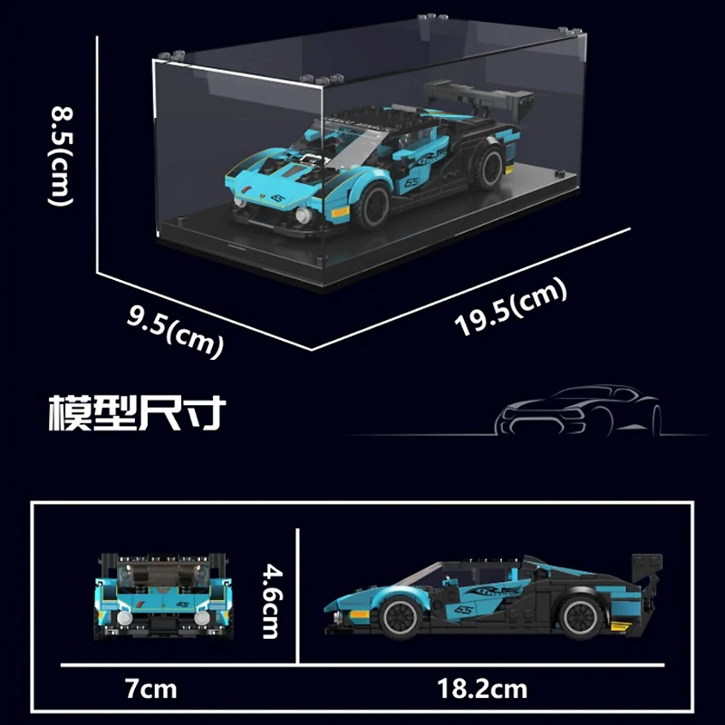 MOLD KING 27065 Technisches Auto, Bauspielzeug, Sport, Geschwindigkeits-Rennwagenmodell mit Display-Box, DIY-Montage, Brocks, Weihnachtsgeschenke