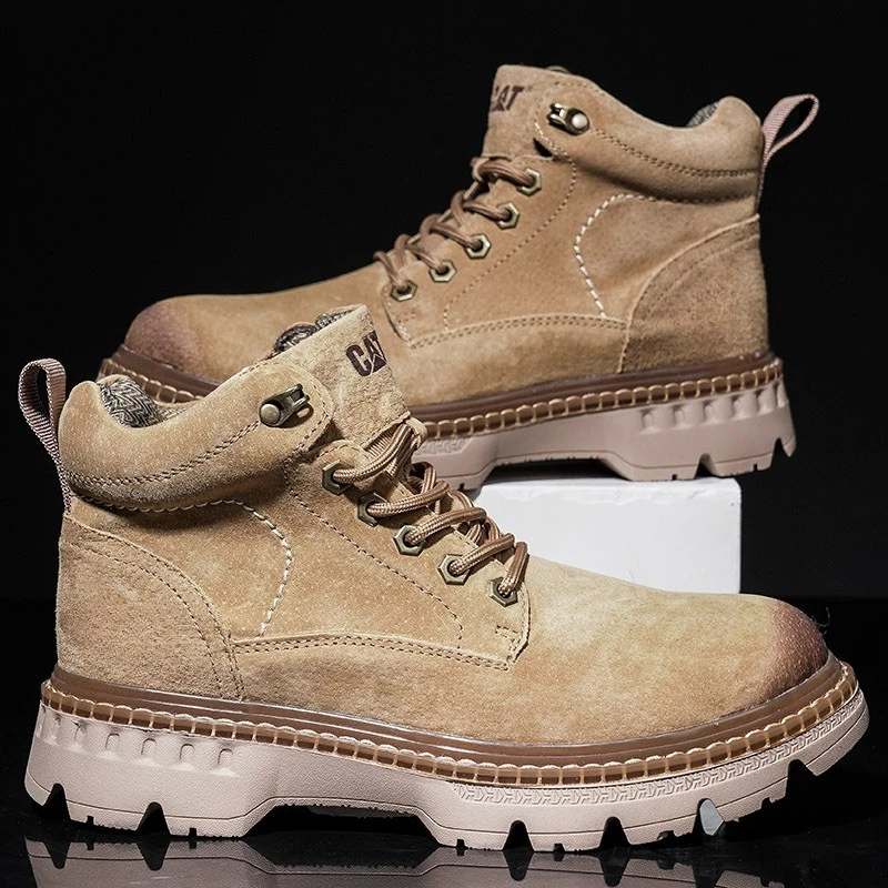 

Genuine Leather Men Boots Brand Men Casual Shoes High-quality Cow Suede Boots Outdoor Wear-resistant Non-slip Men's Hiking Boots