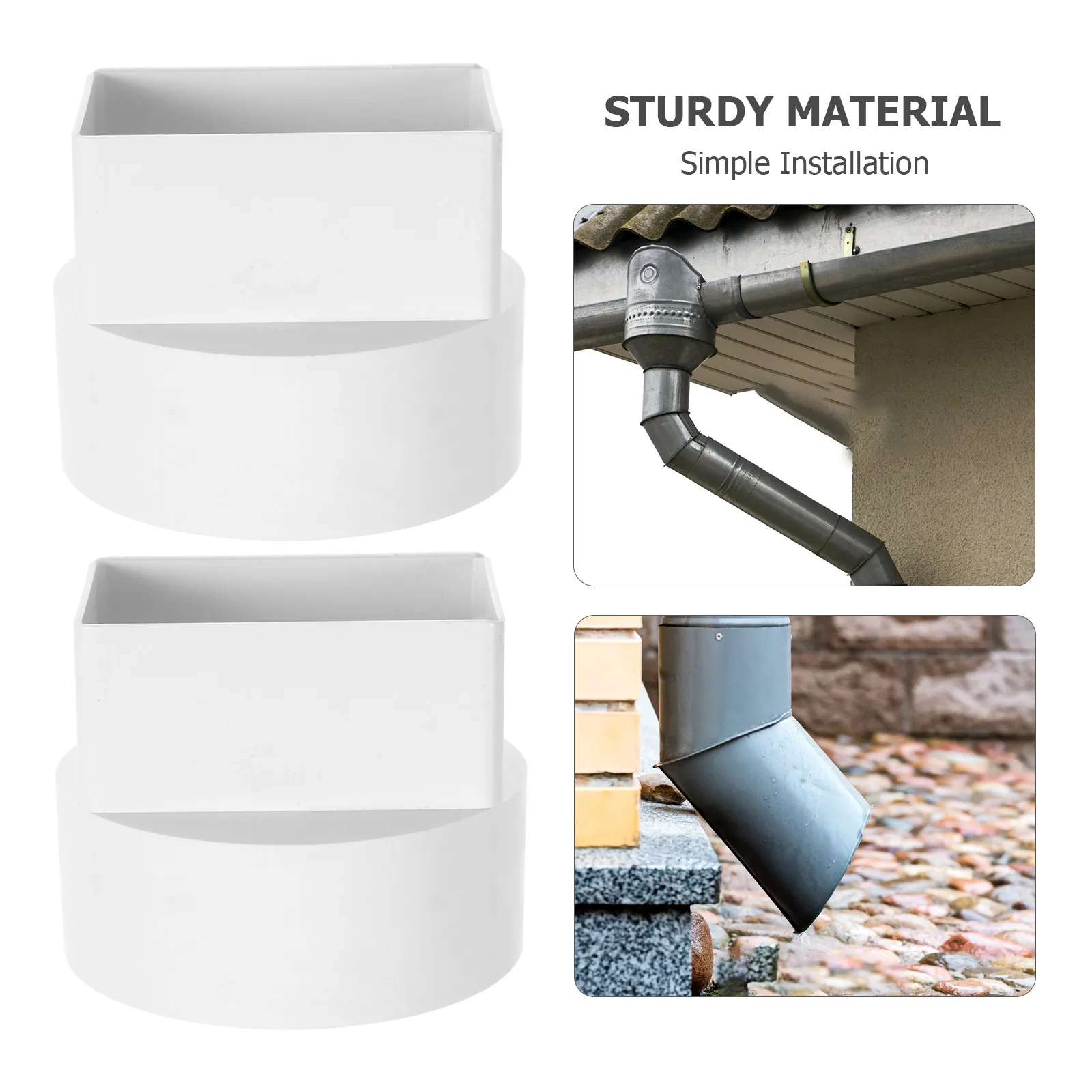

Joint 105x70 to 110 Round Rainwater Drainage Gutter Connector Downspout Extension Pipe Strainer for Villa