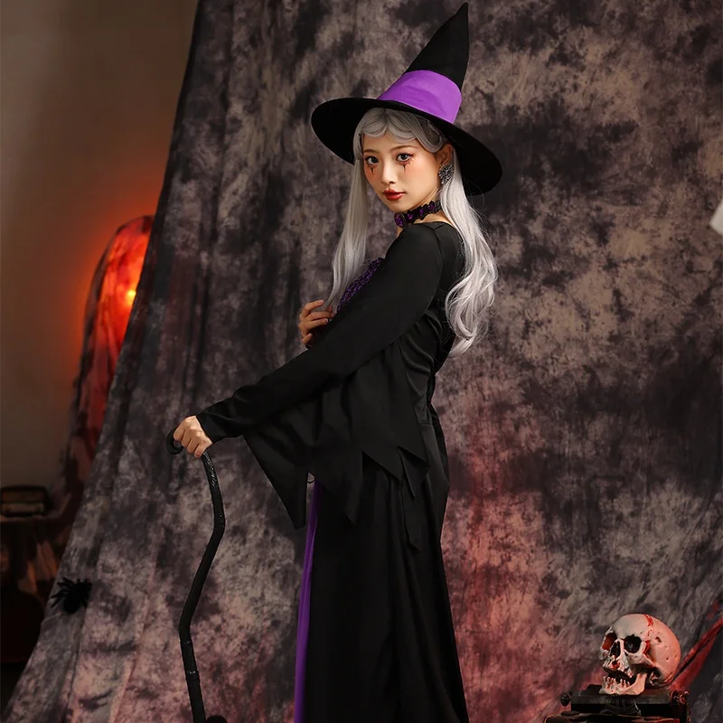 ชุดแม่มดเวทมนตร์สำหรับการแสดงในเทศกาล งานเฉลิมฉลอง ชุดนักเวทแบบดั้งเดิมของจีนสำหรับการแสดงบนเวที