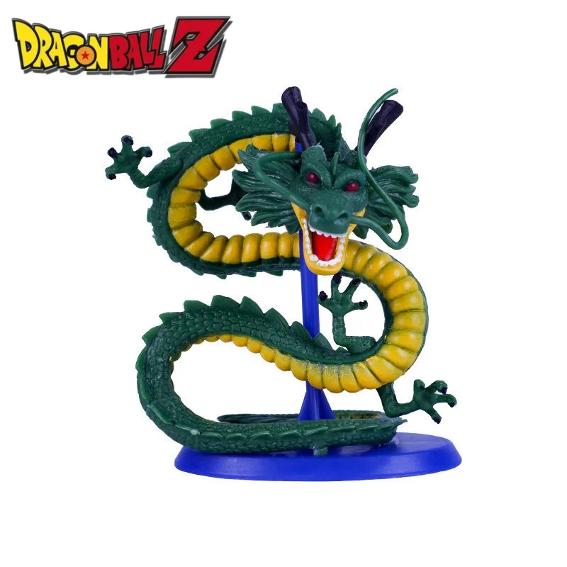 Anime Dragon Ball peripheral Shenlong model hand figure two-dimensional toy desktop ornament small green dragon with base gift