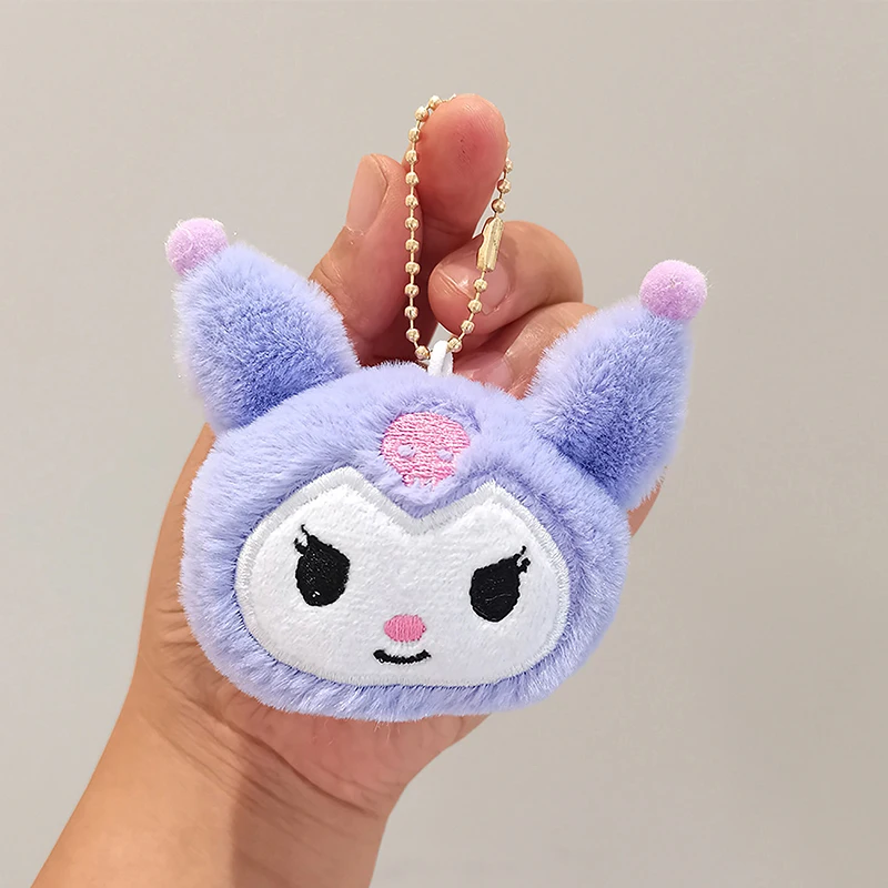 Cartoon Sanrio Plush Keychain Kuromi Cinnamoroll Animal Stuffed Keyrings Ornaments Gift Bag Pendant Decorat Doll Toys Key Chains