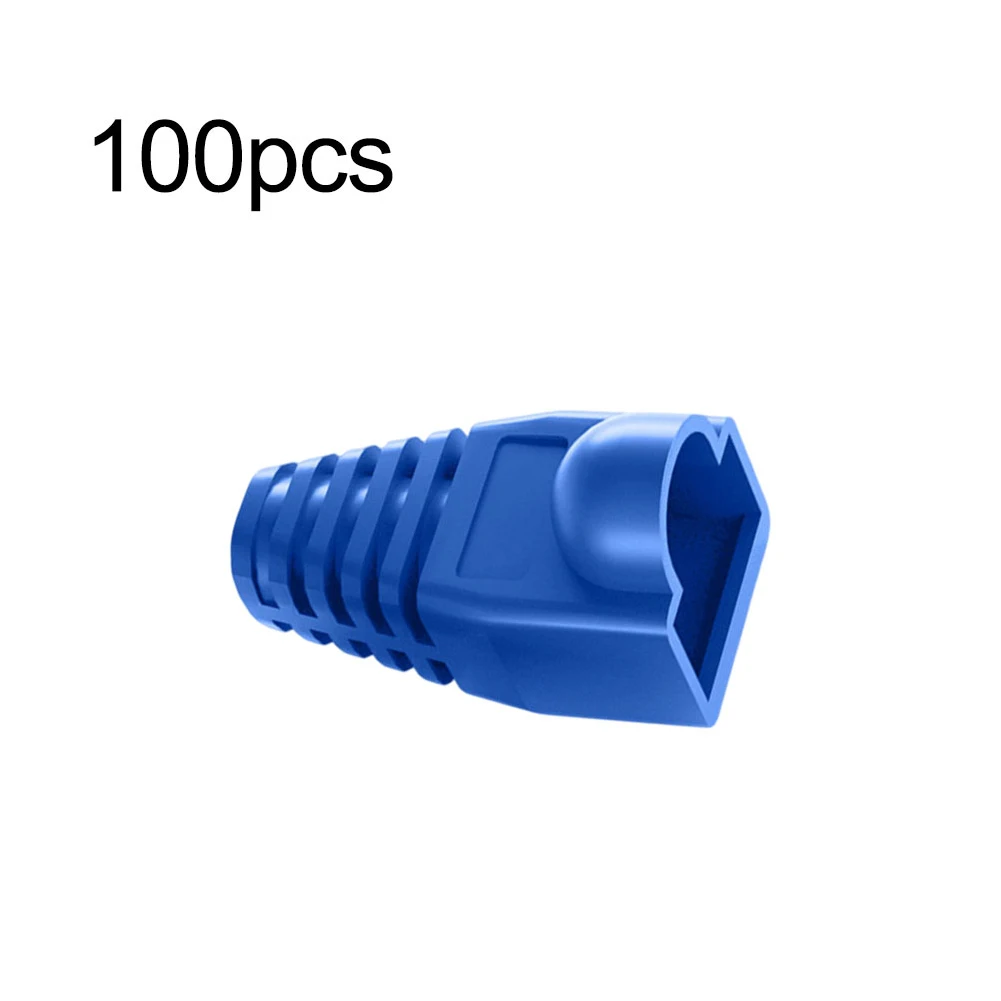 100 Count PVC Ethernet Cable Sleeves for RJ45 Connectors Supporting CAT5 CAT5E CAT6 CAT6E Network Cable Applications