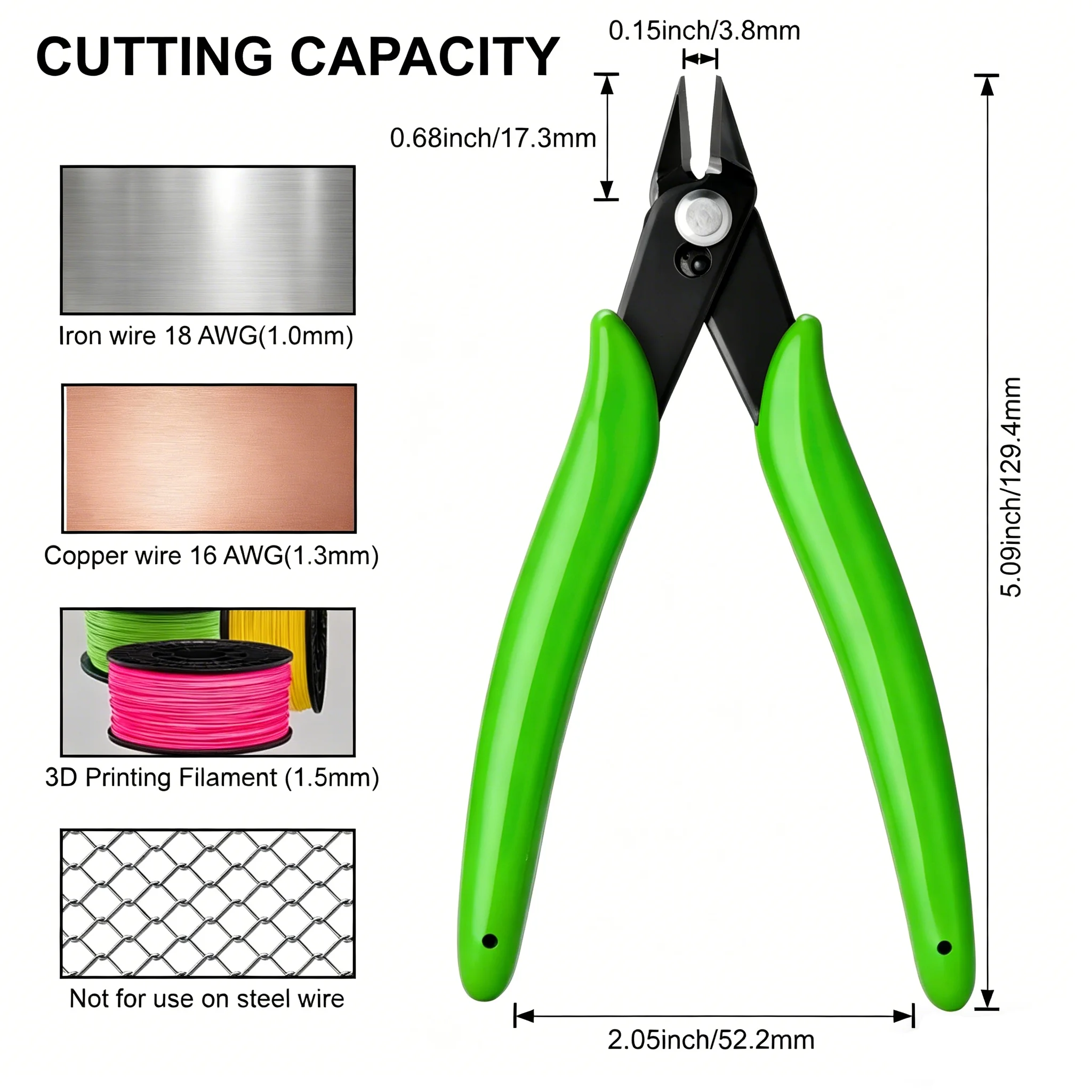 BOMURPHY 170 Flush Cut Pliers Jewelry Making Precision Wire Cutter for Beading & Jewelry，3D DIY, Electronic Tools