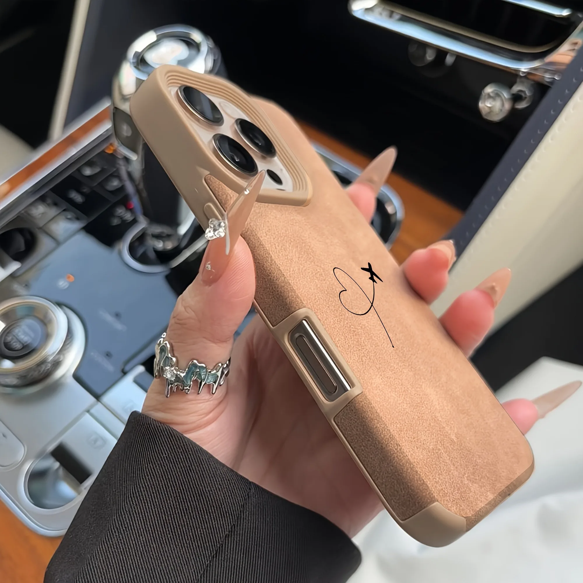 Airplane Route Love Heart Design Faux Leather Phone Case For iPhone 18 17 16 15 14 13 12 11 Pro Max XS X XR 16 Plus 17 Air Cover