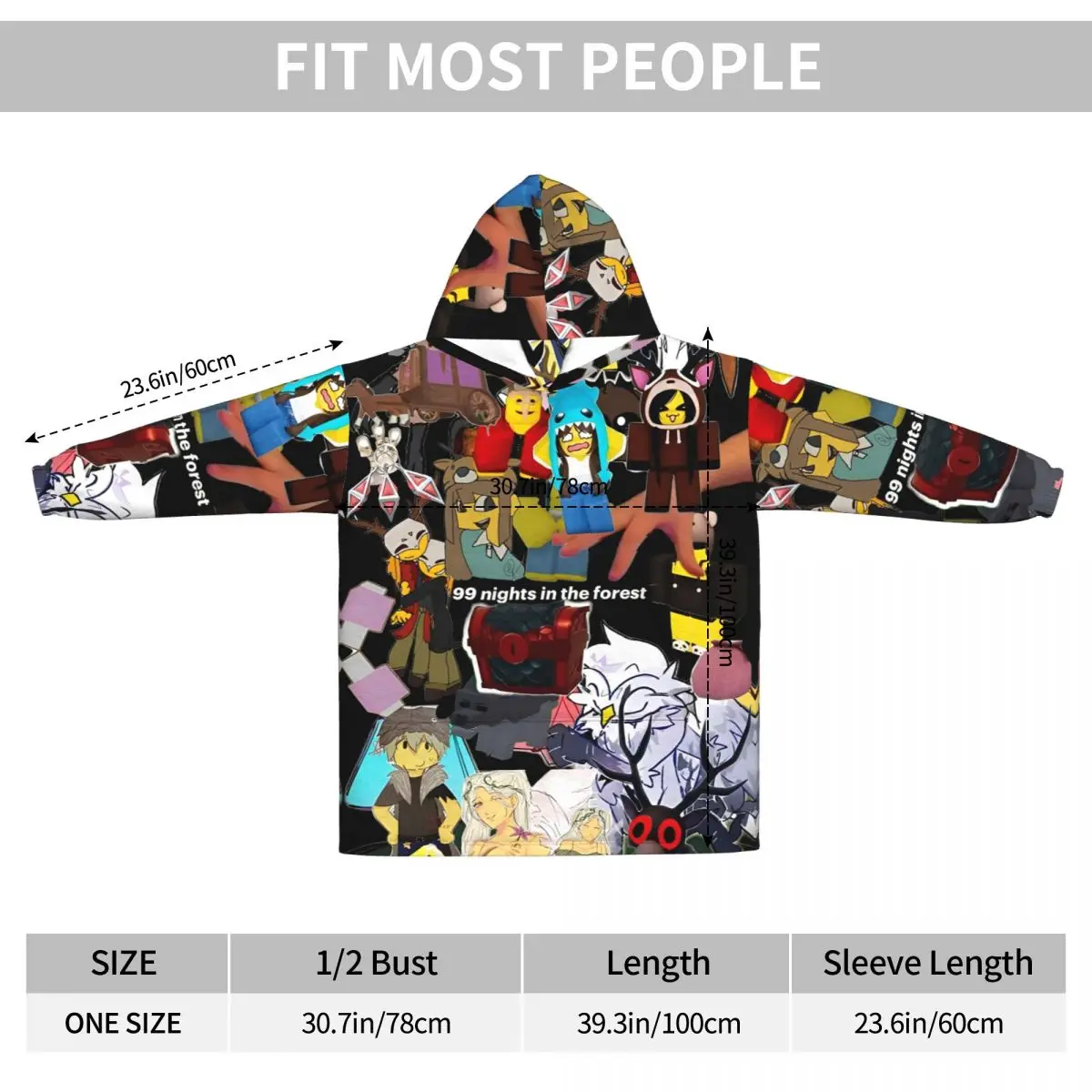 99 ليالًا في الغابات بطانية بقلنسوة يمكن ارتداؤها لألعاب الفيديو بطانية كبيرة الحجم مع جيب كيس نوم دافئ ناعم ومريح نيسيي