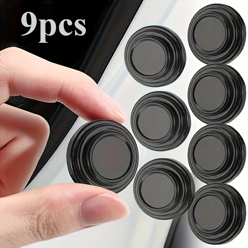 1Pack 9Pcs Car Door Shock Absorbing Pads Anti-Collision Door Buffer Mats Noise Reduction Cushion For Car Doors Hood Anti-Scratch