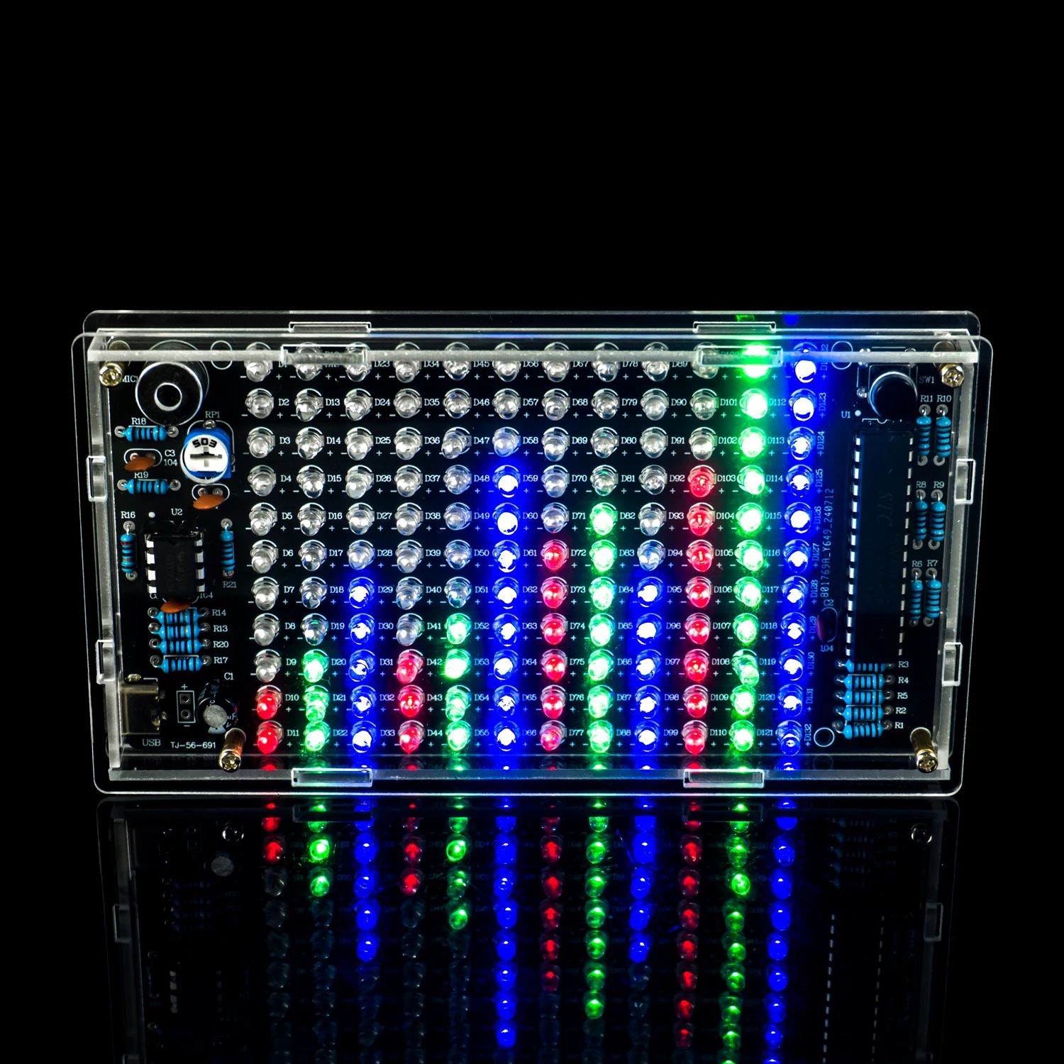 Sound Control LED Music Spectrum Rhythm Light Kit Pickup Level Display Fun Electronic DIY Making Loose Parts