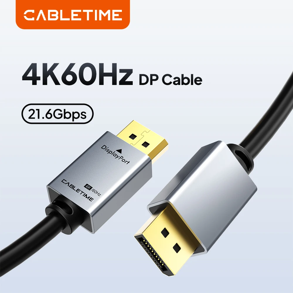 CABLETIME 4K 60Hz DP cable DisplayPort Cable DP to DP Cable Support HDTV Projector PC for Macbook pro Display Port cable