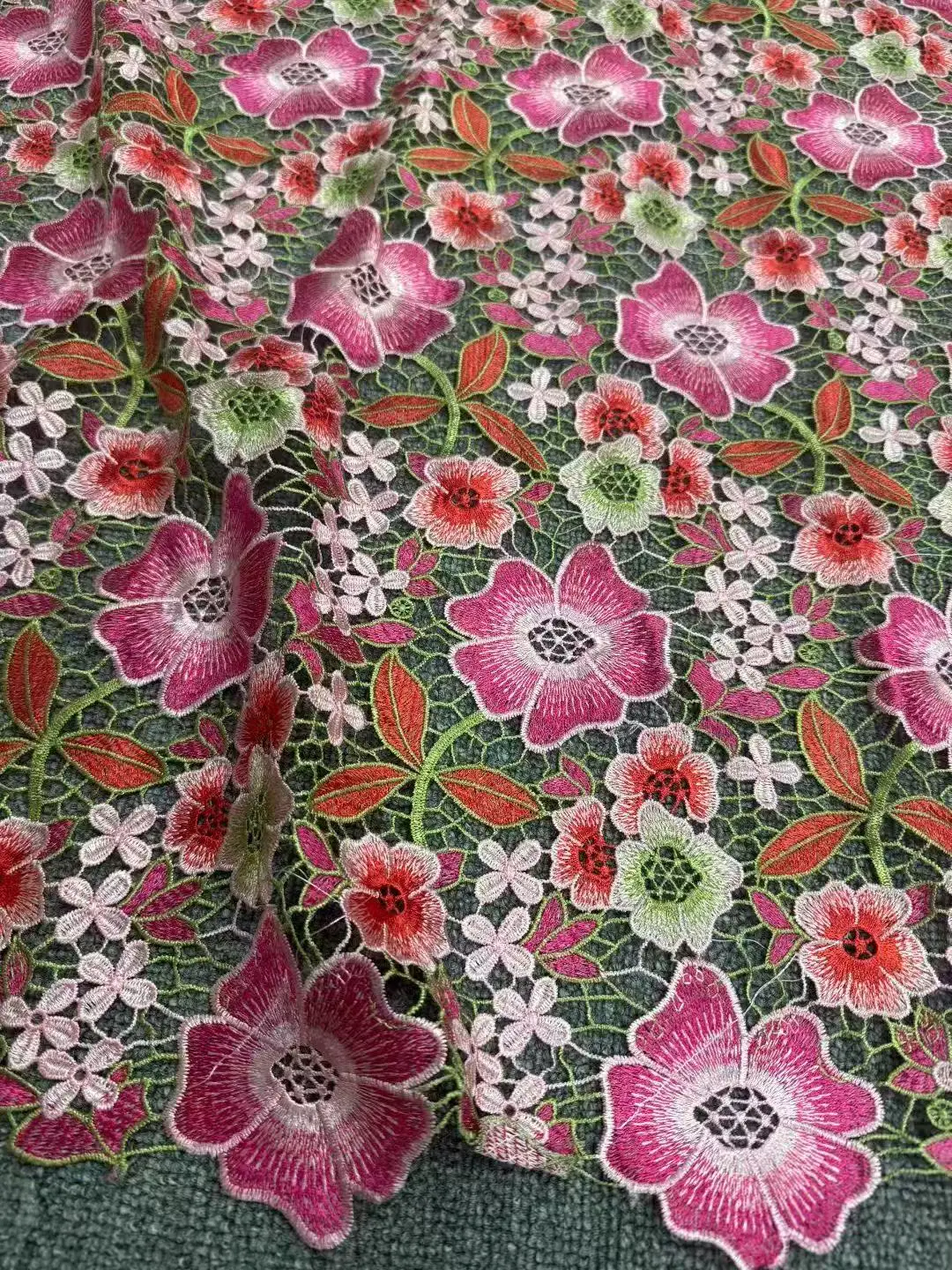 African Embroidered Floral Lace Cotton Rope Cup Fabric Dubai Texture Elegant Casual Occasional Sewing Style