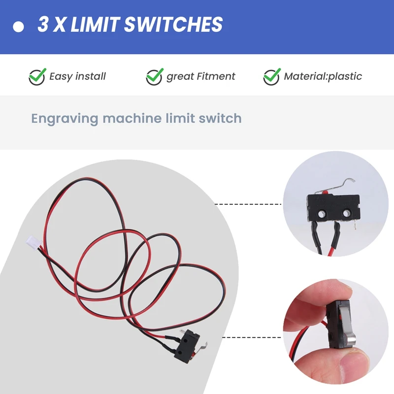 DTA6 Engraving Machine Limit Switch for 3018 CNC, Emergency Stop Switch Safety Switch for Wood Router Milling Machine