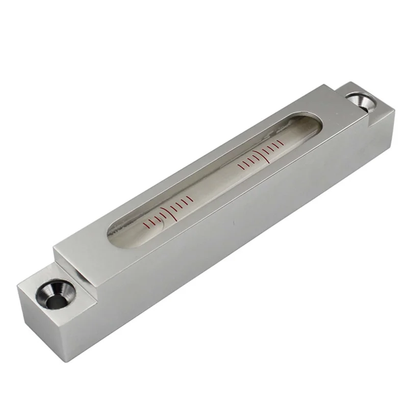 High Precision Metal Strip Level Bubble Mini Spirit Level Measuring Instrument Size 132X22X20mm 0.02mm/M