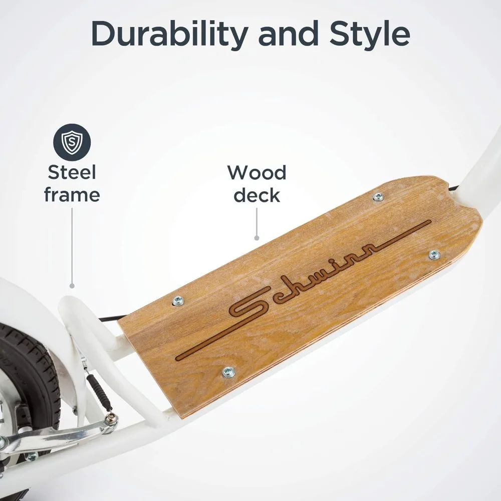 Trottinette pour hommes et femmes, grande roue avant remplie d'air de 26 pouces, roue arrière de 20 pouces, guidon de style Beach Cruiser