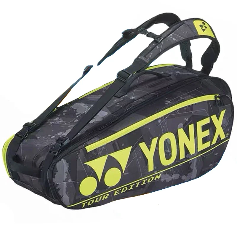 YONEX 인체 공학적 디자인 테니스 배낭, PU 라켓, 배드민턴 가방, 훈련 장비, 최대 12 개