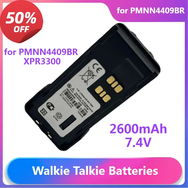 

Walkie Talkie Batteries PMNN4409BR for XPR3300 XPR3500 XPR7380 GP338D DP4600 Two Way Radios Walkie Talkie Battery 2600mAh