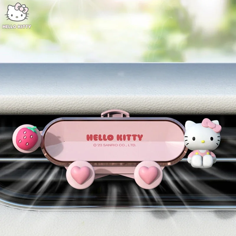 

Sanriou Car Air Outlet Mobile Phone Holder Navigation Fixed Support Frame Hello Kitty Cartoon Car Decoration Accessories Gift