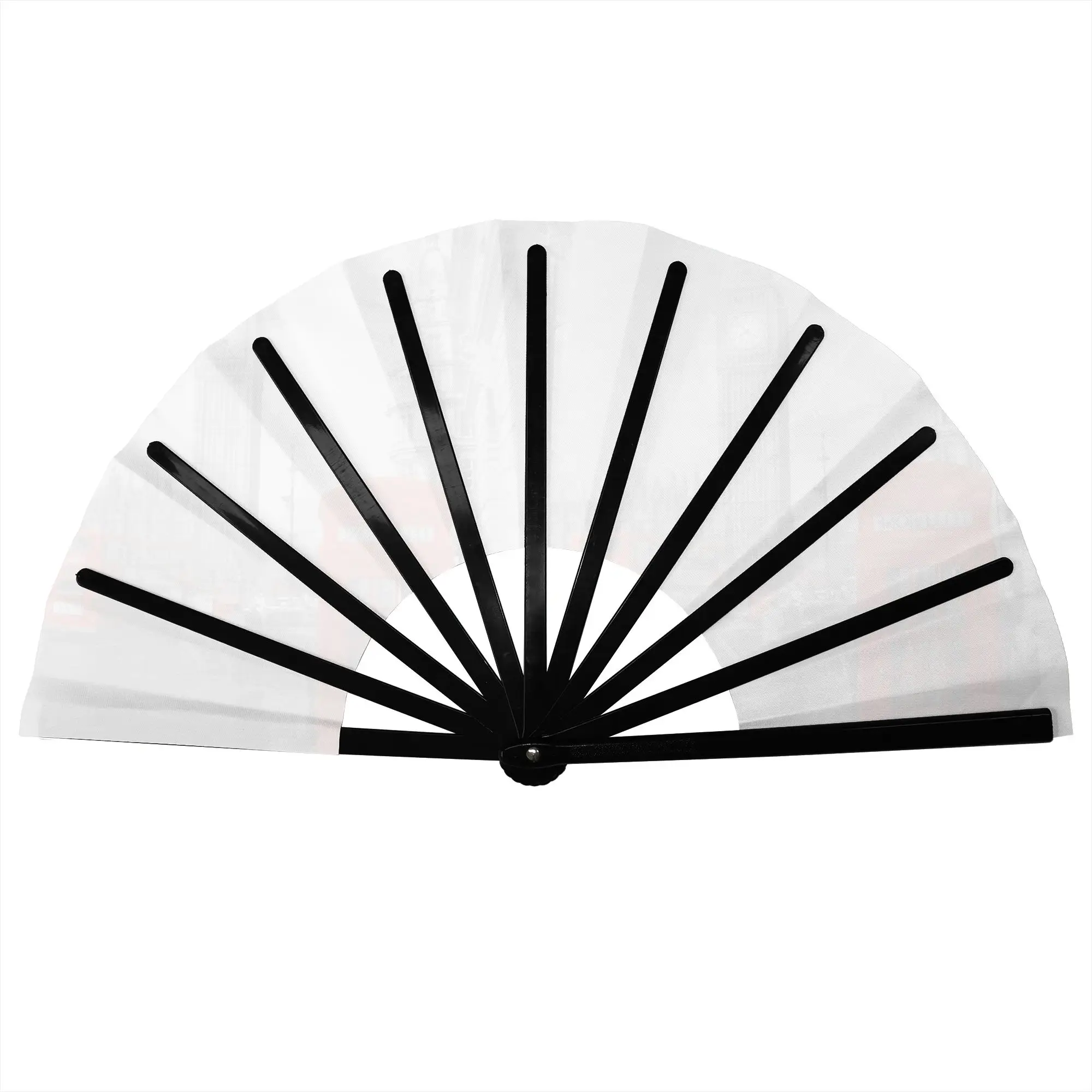 London Red Bus Portable Pocket Fan Camping British Style Telephone Booth Polyester Folding Fan Chinese Dance Handheld Cool Fan