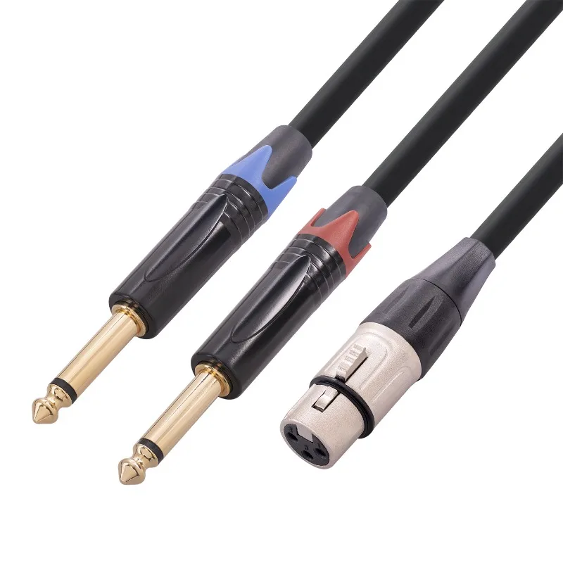 1/2/3M Audio Konverter Adapter Professionelle Männliche XLR Zu Dual 6,35mm TS Mono Stecker Kabel Zubehör für Mic Mixer Verstärker