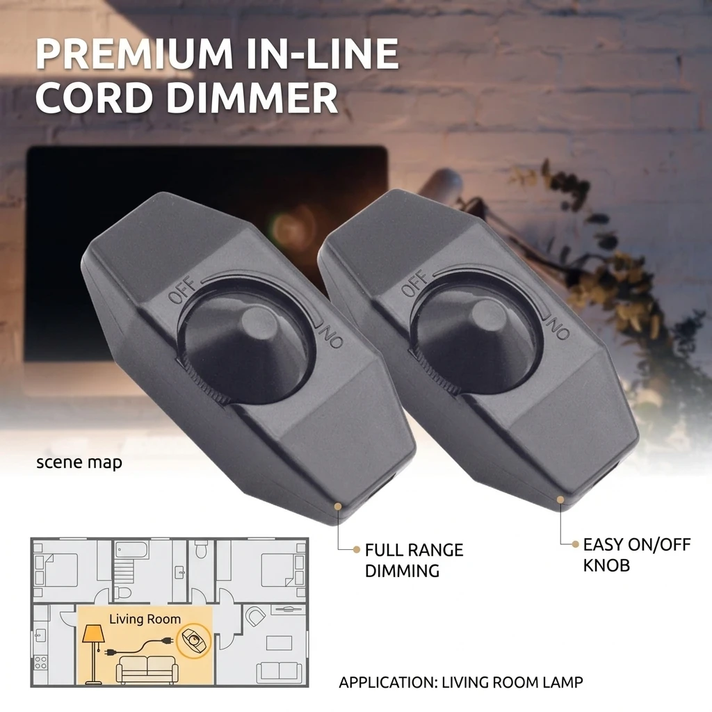 220V High Quality LED Dimmer Switch Adjustable Controller Table Cord Plug Floor Knob Button for Lamp Light