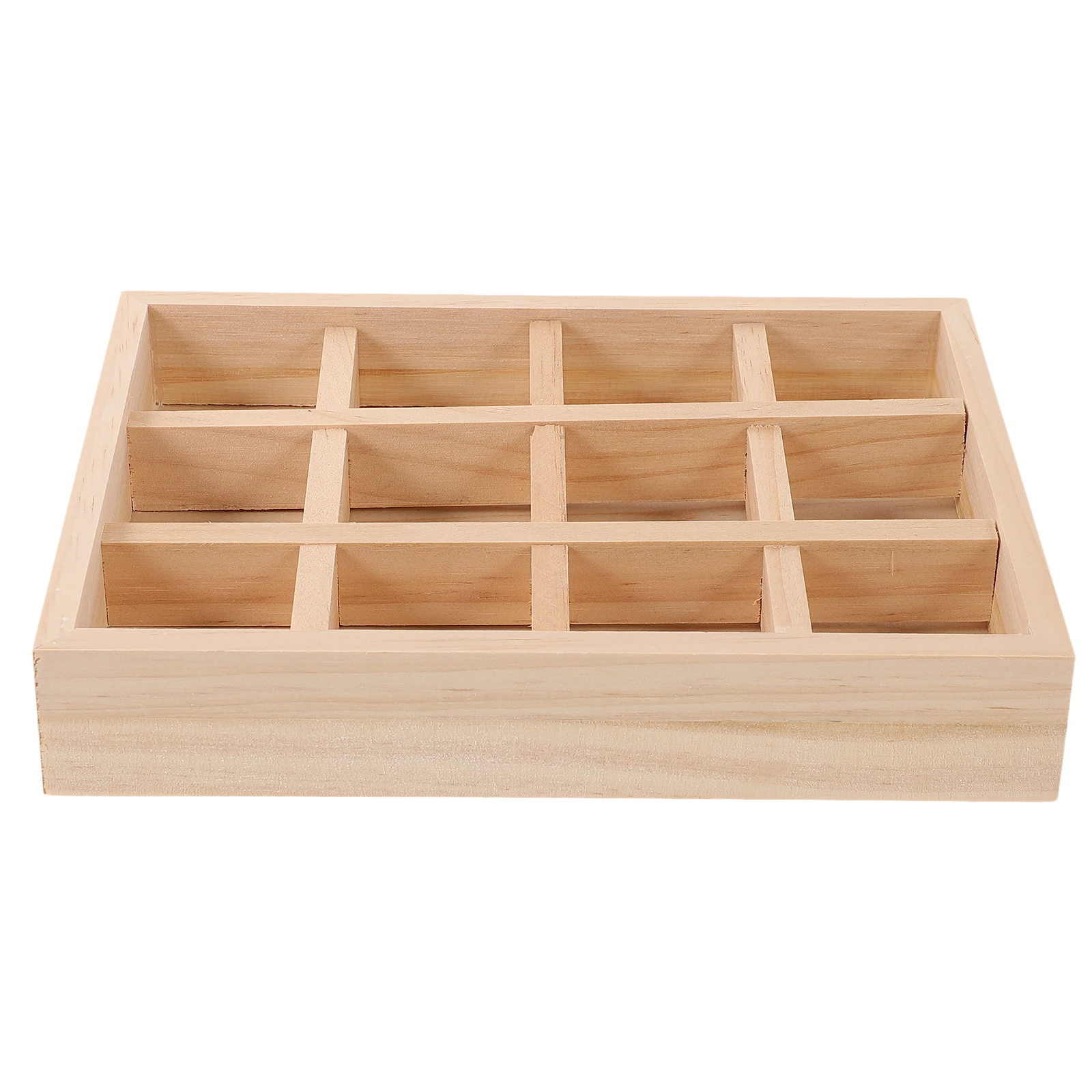 

Wood Display Display Tray Jewelry Storage Multi-grid Pine Wooden Jewelry Tray Home Decor Household Organizer With Rings Case